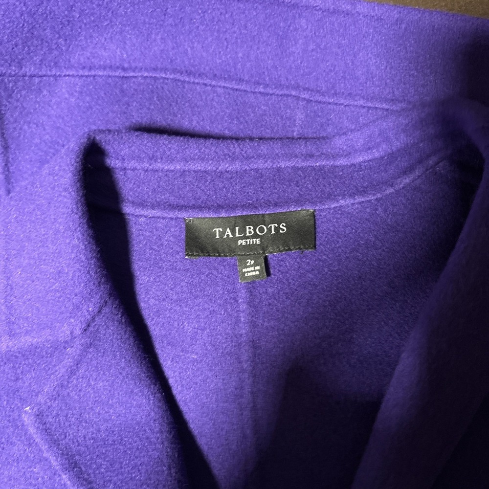 Talbots Petites Purple Blazer /Jacket Women's  Size 2p - Picture 8 of 9